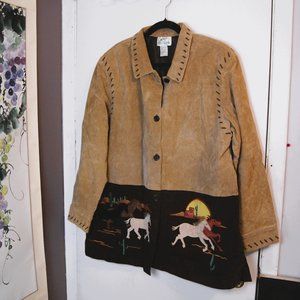 LEATHER JACKET HORSE THEME THE QUACKER FACTORY